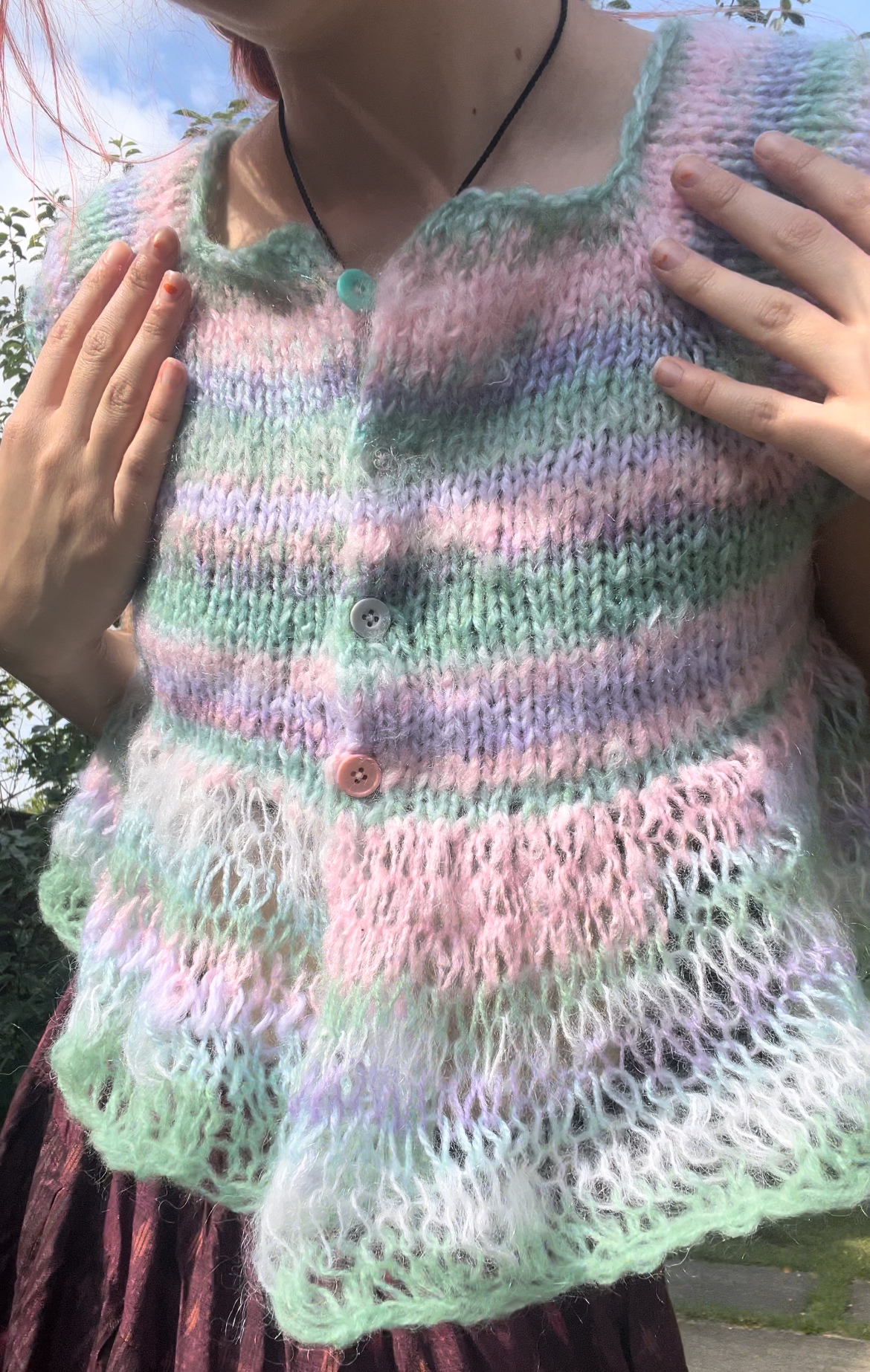 Hand Knit Babydoll Top
